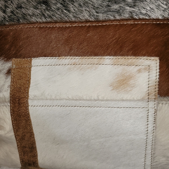 Myra Bag handbag patched 100% leather cow hide & suede brown cream - Picture 5 of 9